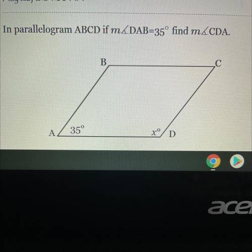 In parallelogram ABCD if m