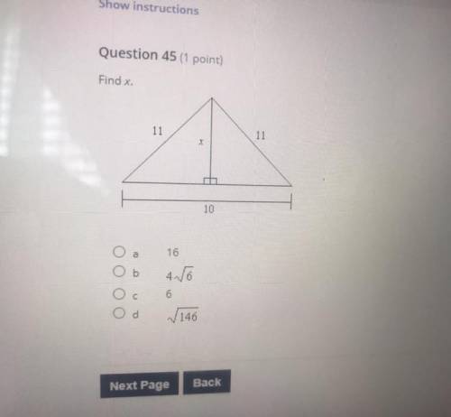 Find x for this problem 
11
11
10