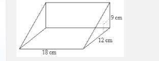 What is the volume of this right triangular prism?

972 cubic centimeters
B) 216 cubic centimeters