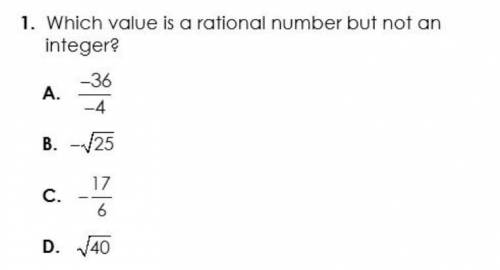 Which value is a rational number but not an integer?