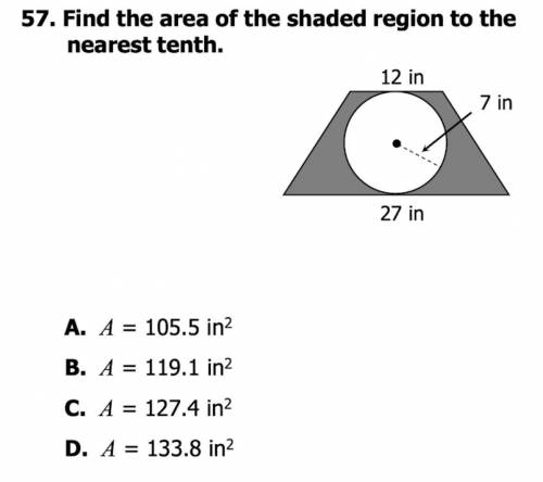 Find the area of the shaded region to the nearest ten!! PLEASE HELP