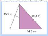 Is the purple triangle a right triangle? Explain.