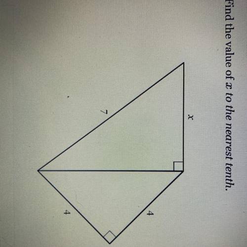 Find the Value of x to the nearest tenth. PLEASE HELP
