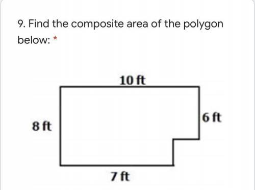 Find the composite area of the polygon