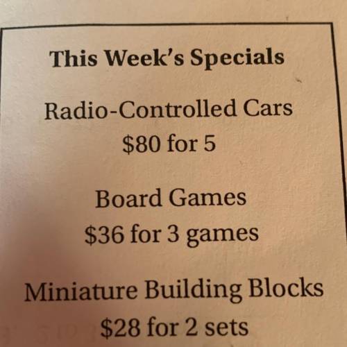 Building block sets are usually priced at $18 per set. How much can you save by buying one set at t