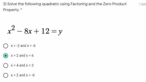 Solve the following quadratic using Factoring and the Zero Product Property.