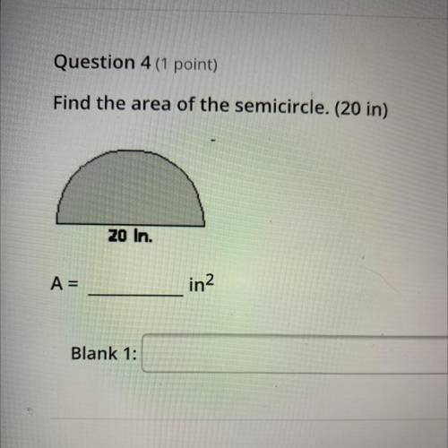 The area of a semi circle is 20