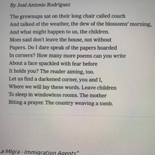 La Migra - Immigration Agents

Which word best describes the tone of the poem? 
A) Ambiguous B)