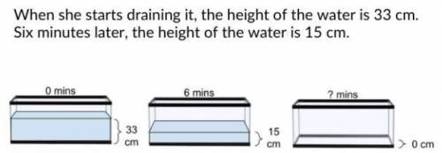 If the water continues to drain at this rate until it is empty, how many total minutes will it take