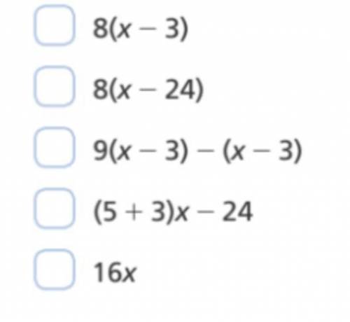 Select all the expressions that are equal to 
8(x-24)