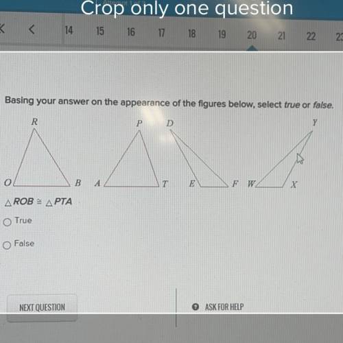 Basing your answer on the appearance of the figures below, select true or false.

R
P
D
Y
B
A
T
F