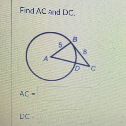 Find what AC and DC equal