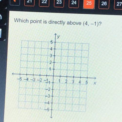 Helpp!! last question :( A. (4, 1) B. (4, -1) C. (-4, -4) D. (-4, 1)