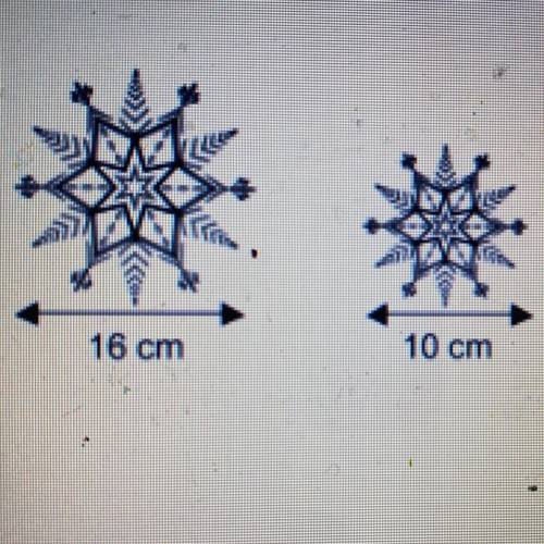Two Christmas Decorations are mathematically similar in shape. The larger decoration has an

area