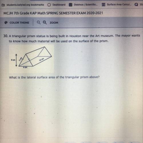 What is the literal surface area of triangular prism above