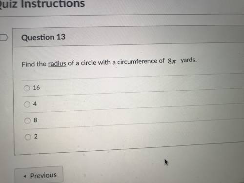 Find the radius of a circle with a circumference of 8 yards