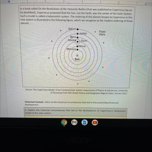 Description and illustration of Nicolaus Copernicus's heliocentric model of the solar system

In a