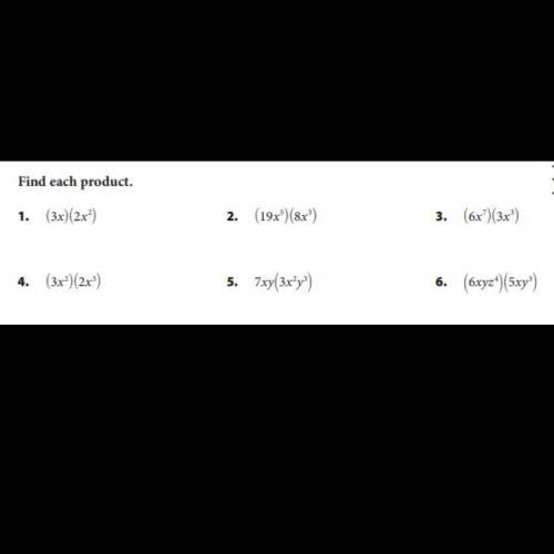 Find each product for each question choice