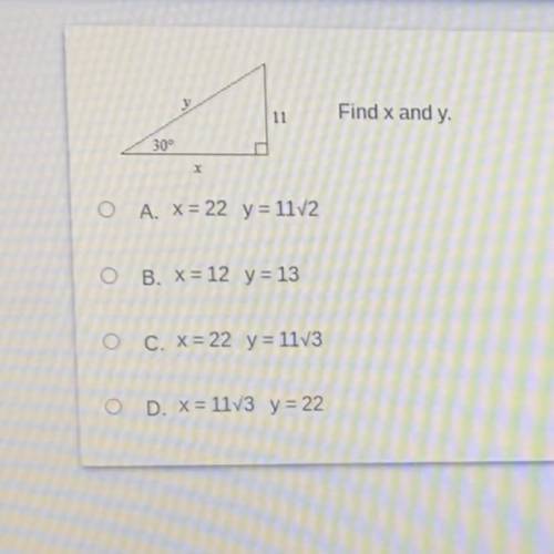 Find x and y. (geometry)