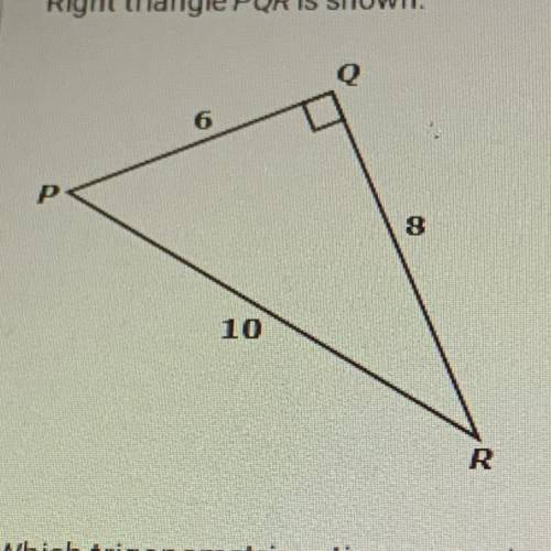 Right triangle PQR is shown.

Which trigonometric ratios are equivalent to 3/5 ? Select ALL that a