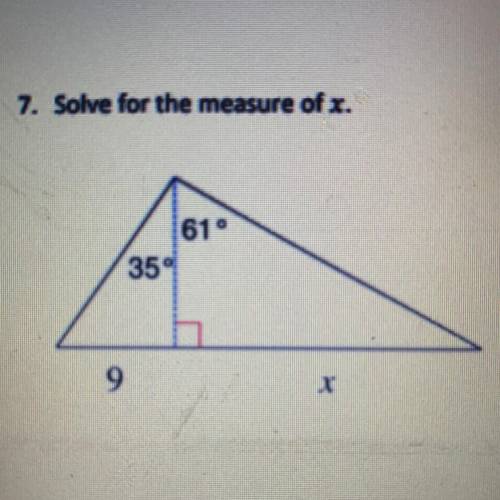 Solve for the measure of 
х
Please help me with this