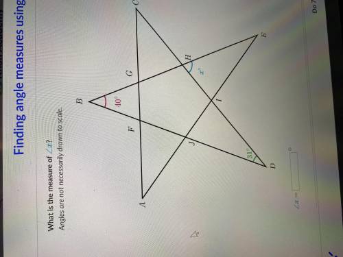 Finding angle measure using triangles.