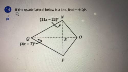 If the quadrilateral below is a kite, find m