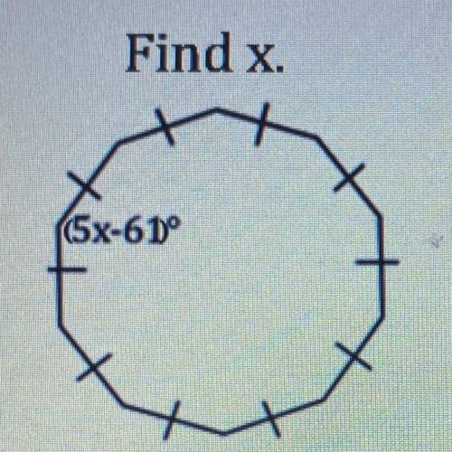 Find x.
(5x-61°
Please help!!!