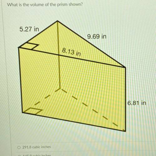 What is the volume of the prism shown?