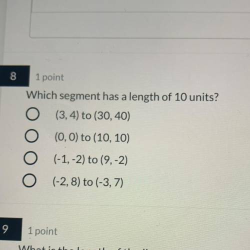 Which segment has a length of 10 units NEED HELP