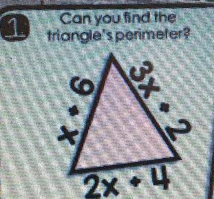 Can you find the
triangle's perimeter
I’m marking branliest
