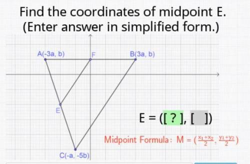 Find the coordinates of midpoint E.