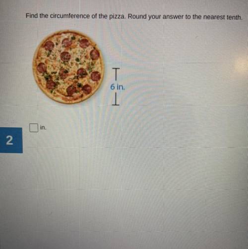 Find circumference of the pizza and round to the nearest tenth