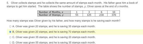 Oliver collects stamps and he collects the same amount of stamps each month. His father gave him a