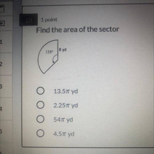 Find the area of the sector
