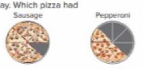 The pictures on the right show how much sausage and pepperoni pizza was left at the end of one day.