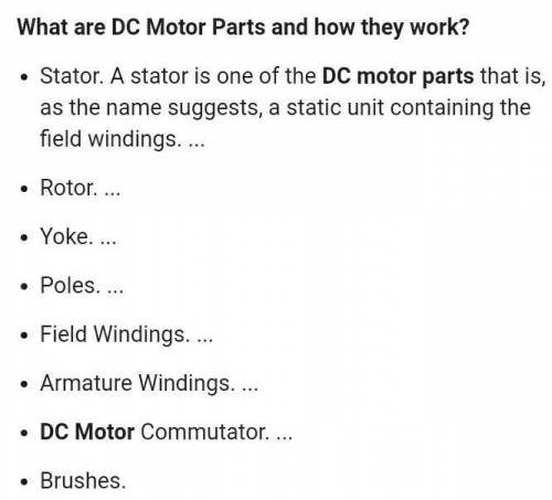 QUESTION 1

Outcome: Direct Current Motors.1.1 Identify the parts of the direct current motor below