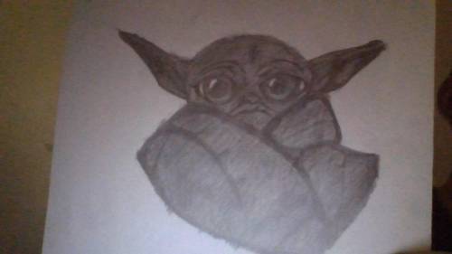 Who likes baby yoda because if u do i drawed this for u. i hope u lik wht i drawed if your a fan. :