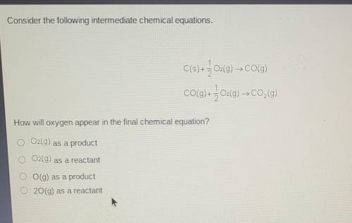 Consider the following intermediate chemical equations.

C(s) + + O2(g) → CO(g) CO(g) + } 02(g) C0