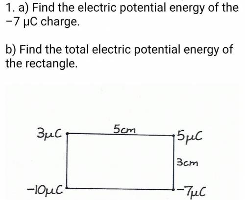 Find the total electric potential energy​