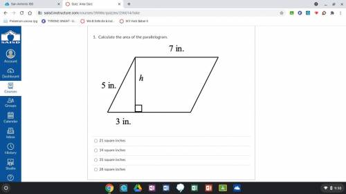 Calculate the area of the parallelogram