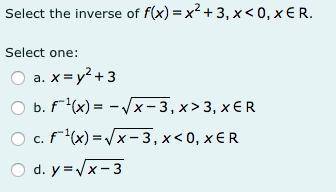 Select the inverse of f(x)=+3, x < 0, x e R