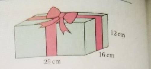 find the total length of ribbon used to tie a box as illustrated. 25cm of ribbon is required for th