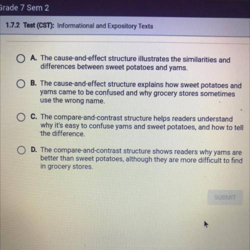 Which answer option provides the best overview of the passage based on the

text structure used?
Y