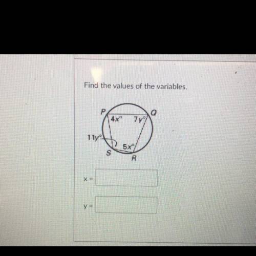 Find the values of the variables