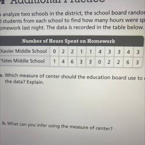 1. To analyze two schools in the district, the school board randomly surveys

10 students from eac