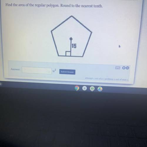 Find the area of the regular polygon. Round to the nearest tenth.