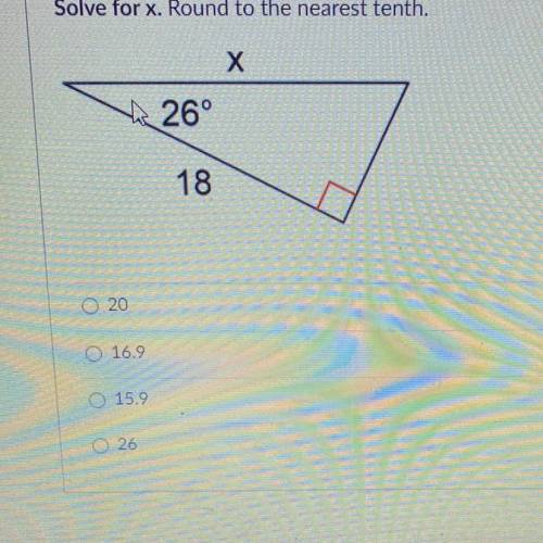 Solve for x. Round to the nearest tenth. Help