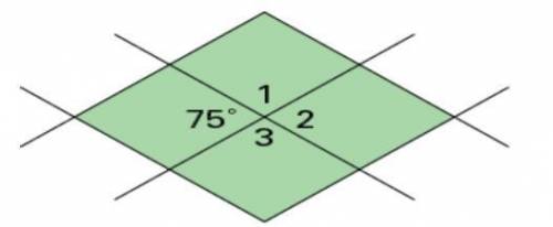 Help please!!!

This diagram shows floor tiles that are the shape of a rhombus. One of the interio