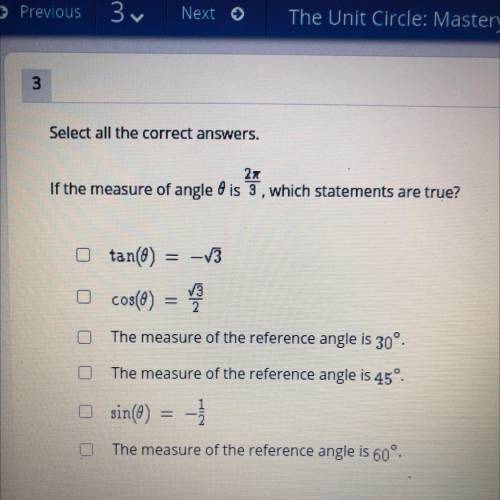 Select all the correct answers.

27
If the measure of angle 8 is 3, which statements are true?
tan